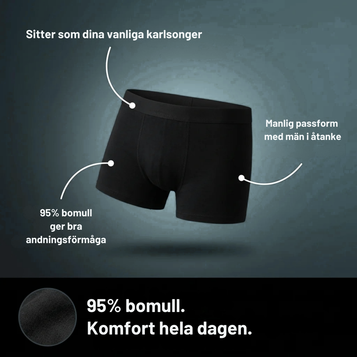 AlltidTorr™ Kalsonger – Fångar blåsläckage innan de når byxorna